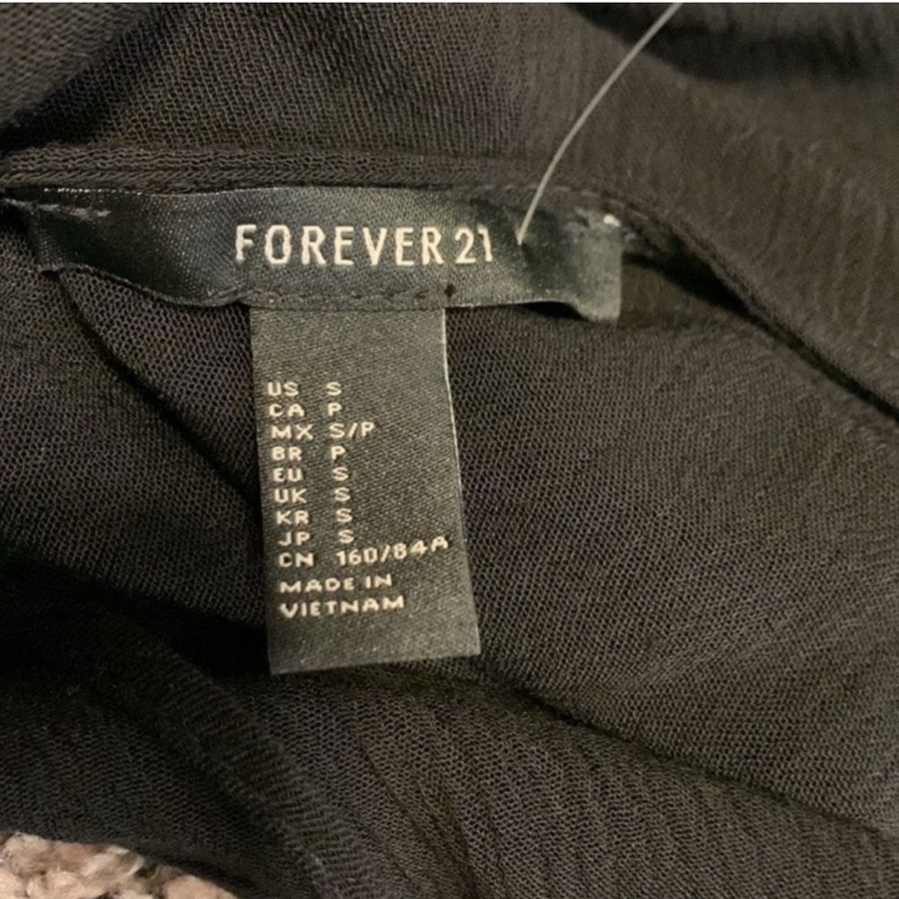 Forever 21 Black Gauzy Semi Sheer Dress Swim Cover Size Small - Picture 4 of 6